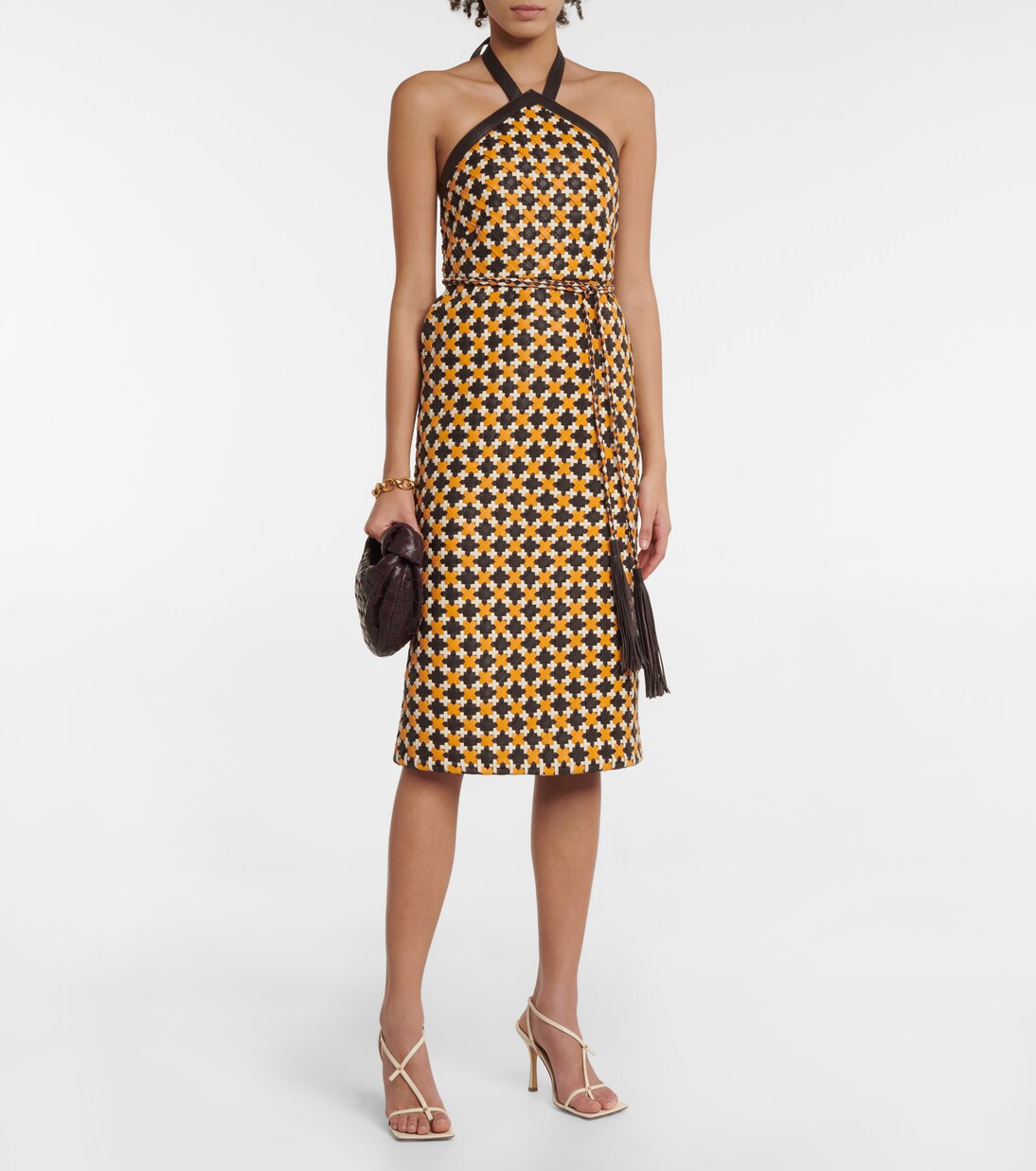 Robe midi en cuir | Dodo Bar Or