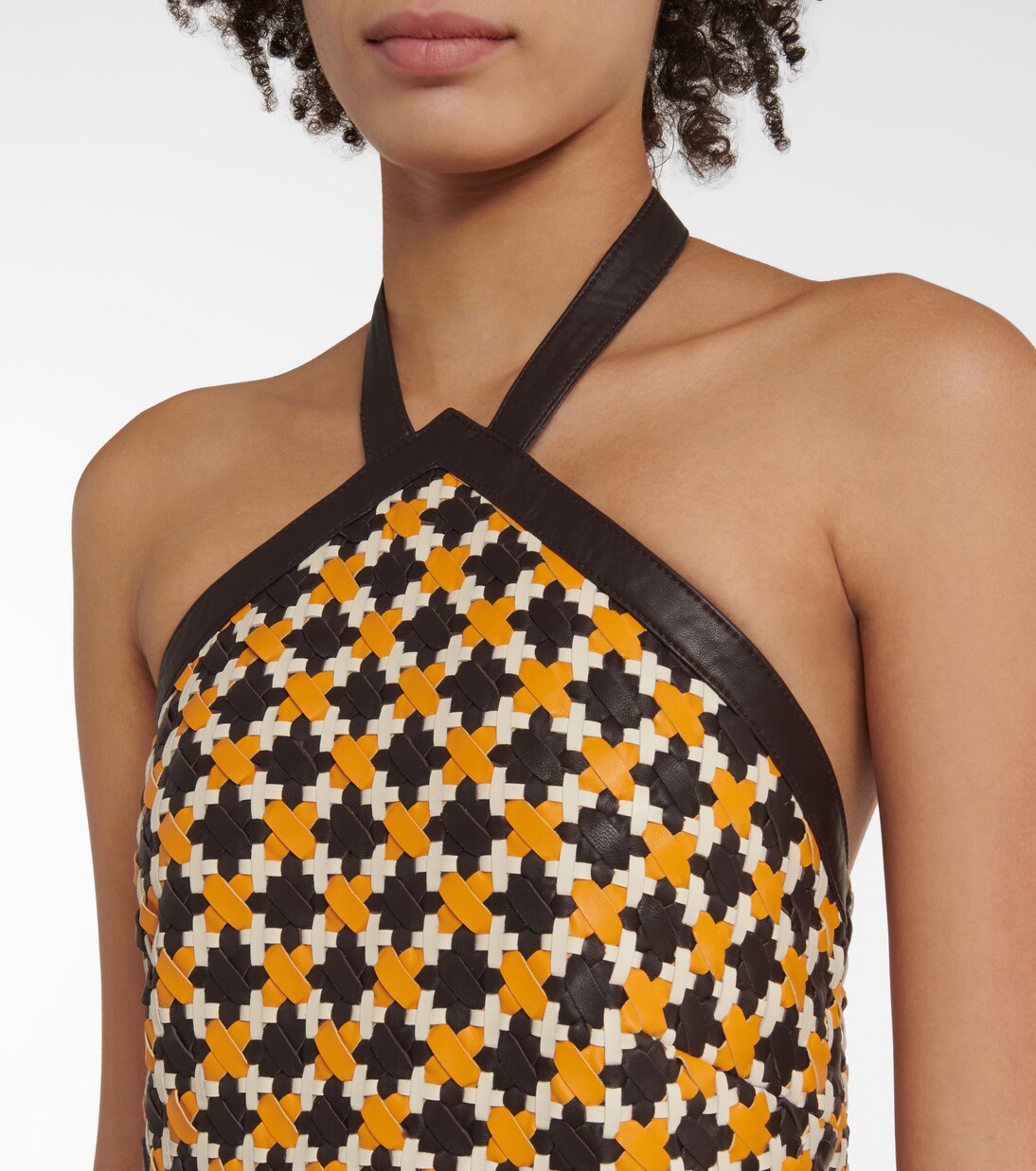 Robe midi en cuir | Dodo Bar Or