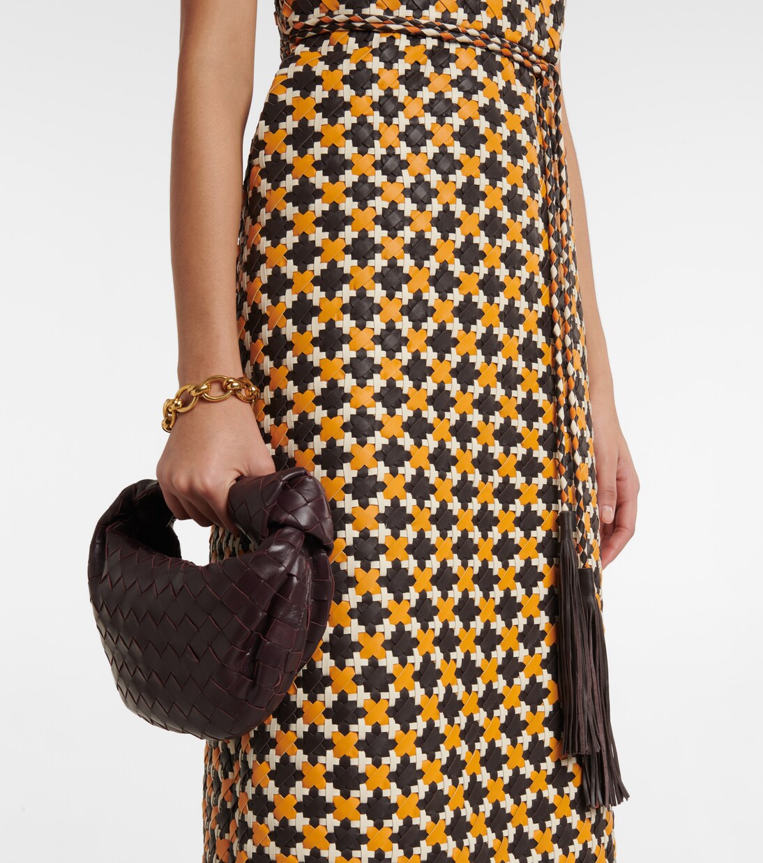 Robe midi en cuir | Dodo Bar Or