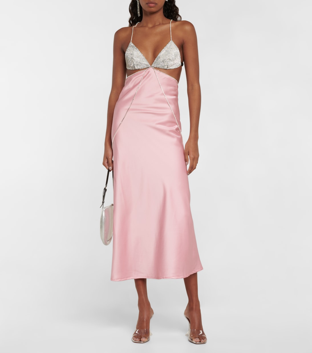 Robe Beatrice en satin de soie à ornements | Dodo Bar Or