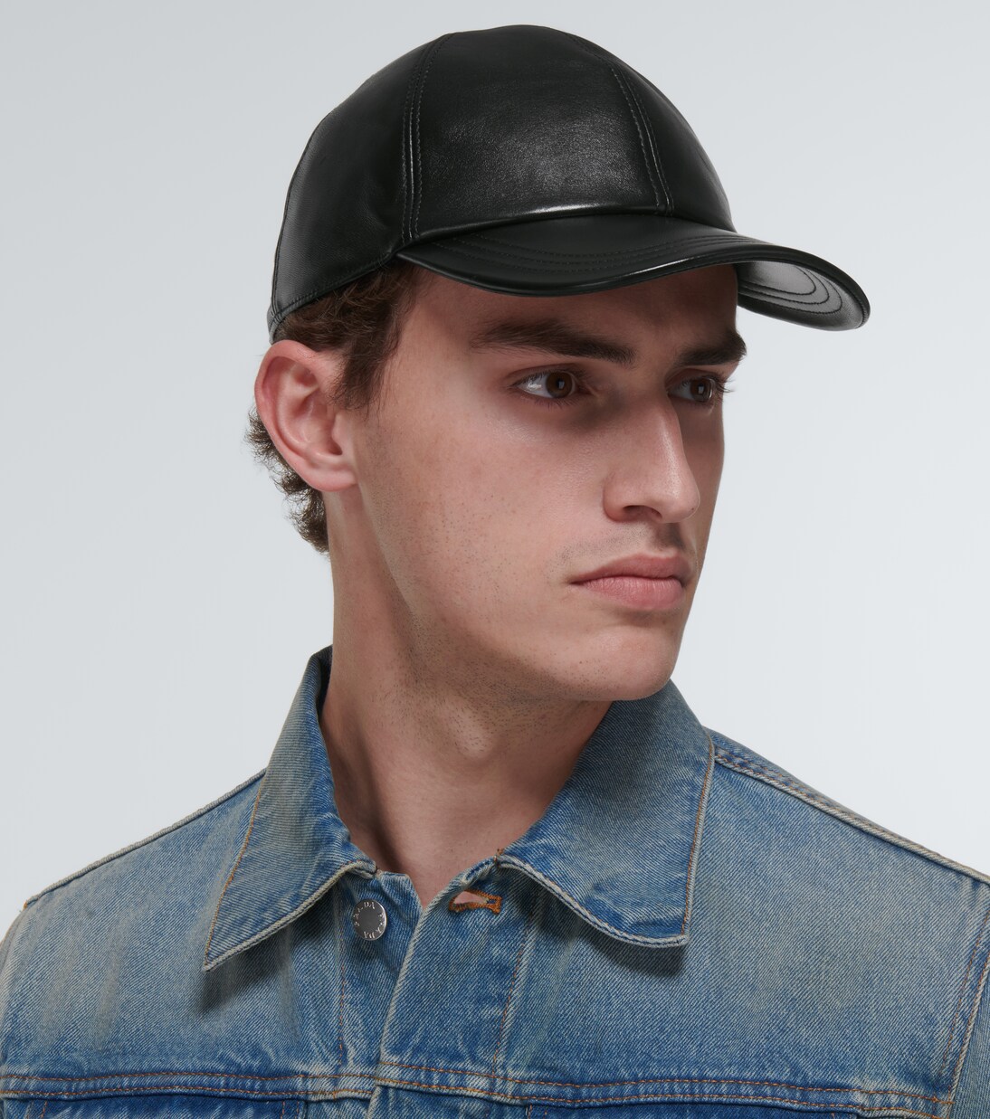 Leather baseball cap | Prada