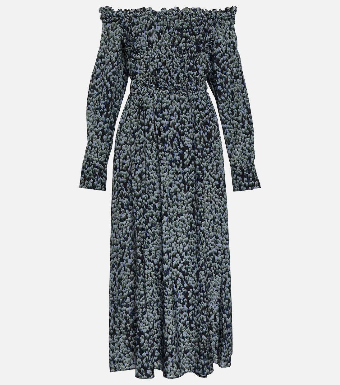 Abito midi Lillian in seta con stampa | Altuzarra