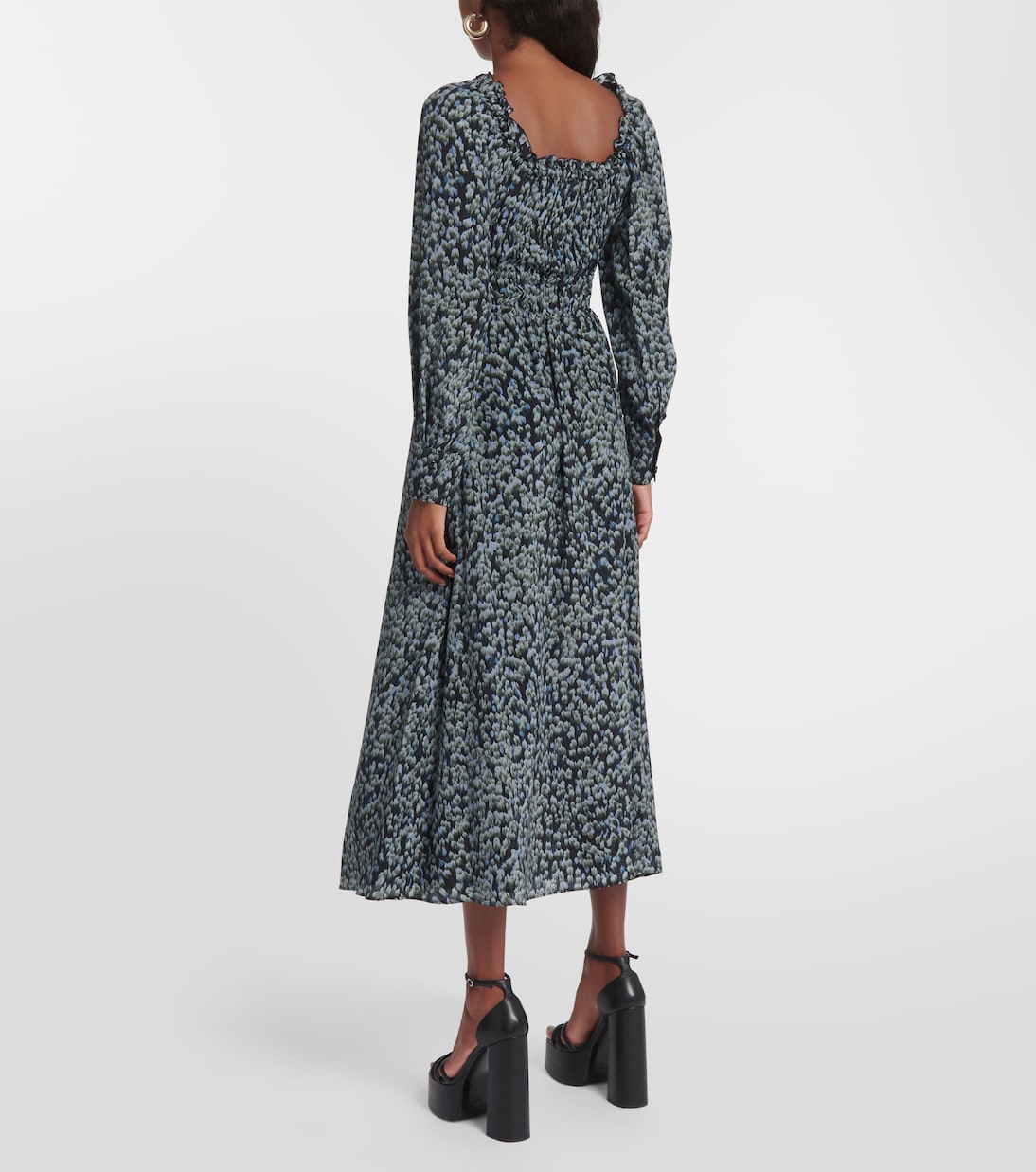 Abito midi Lillian in seta con stampa | Altuzarra