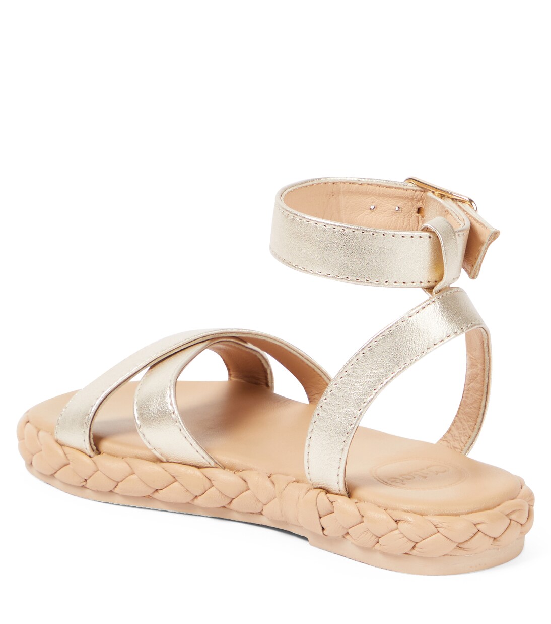 Sandalen aus Metallic-Leder | Chloé Kids