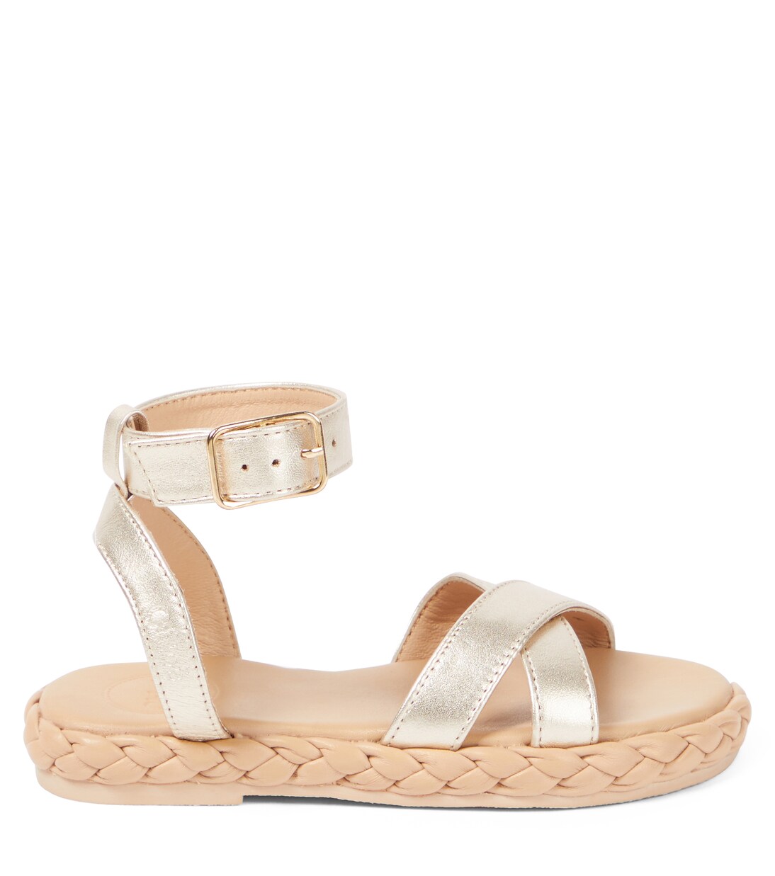 Sandalen aus Metallic-Leder | Chloé Kids