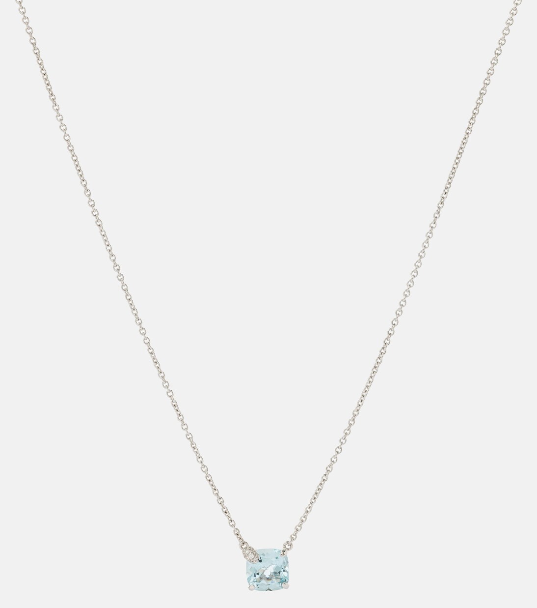 Halskette Peekaboo aus 18kt Weißgold (750/1000) mit Diamanten und Aquamarin | Bucherer Fine Jewellery