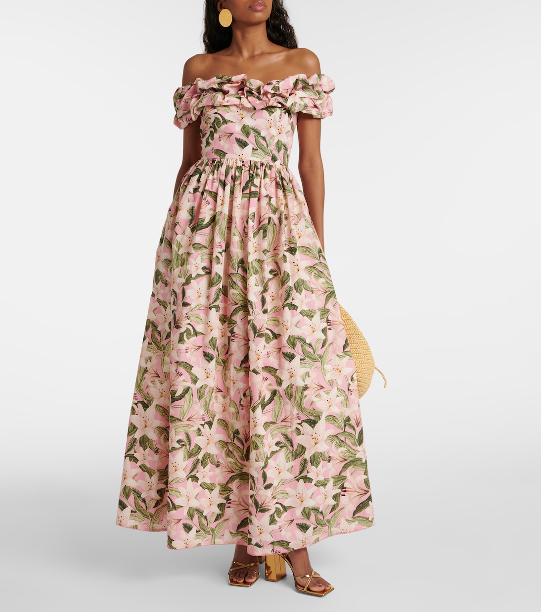 Robe longue Espliego en coton à fleurs | Agua by Agua Bendita