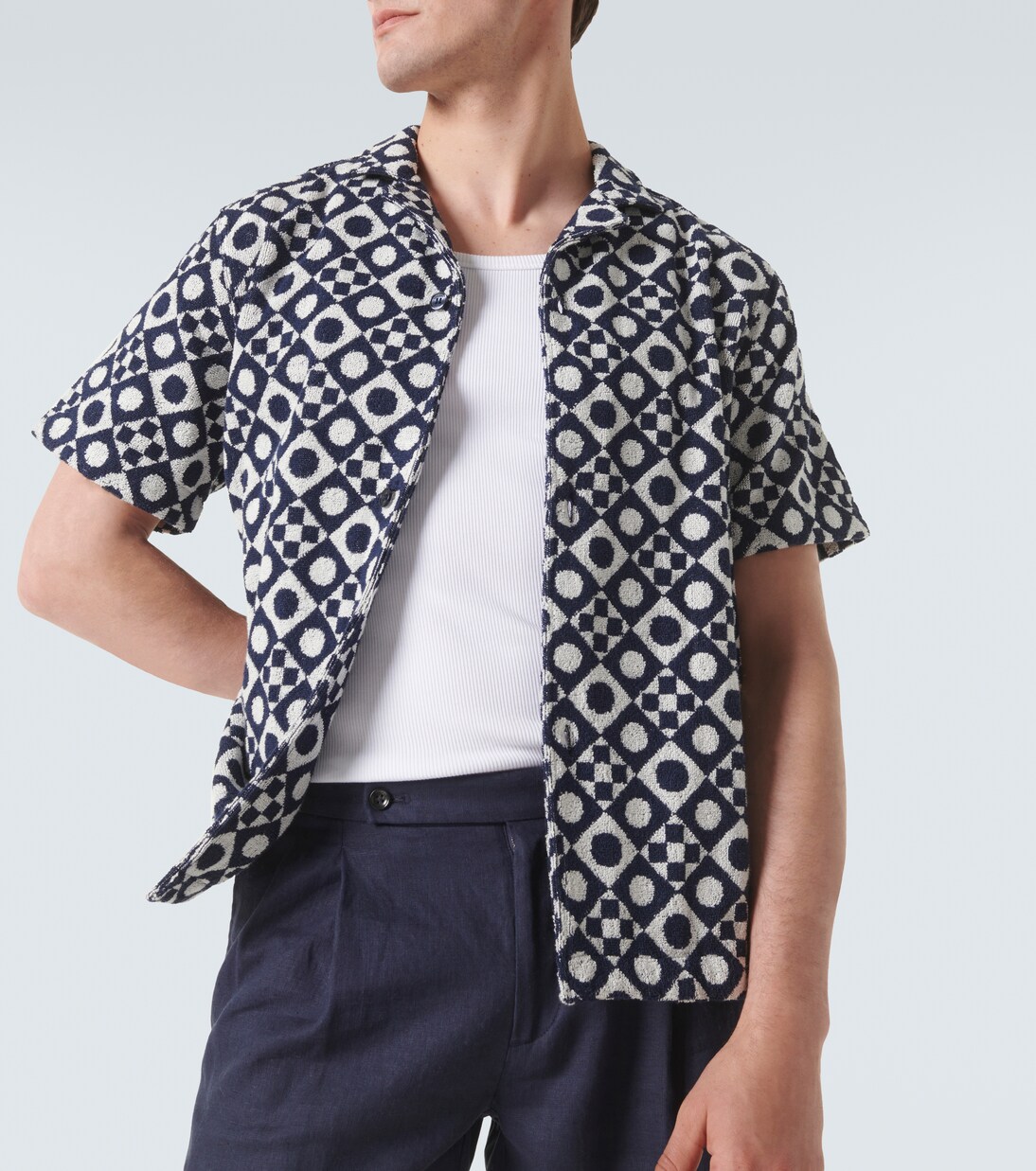 Howell printed cotton terry shirt | Orlebar Brown