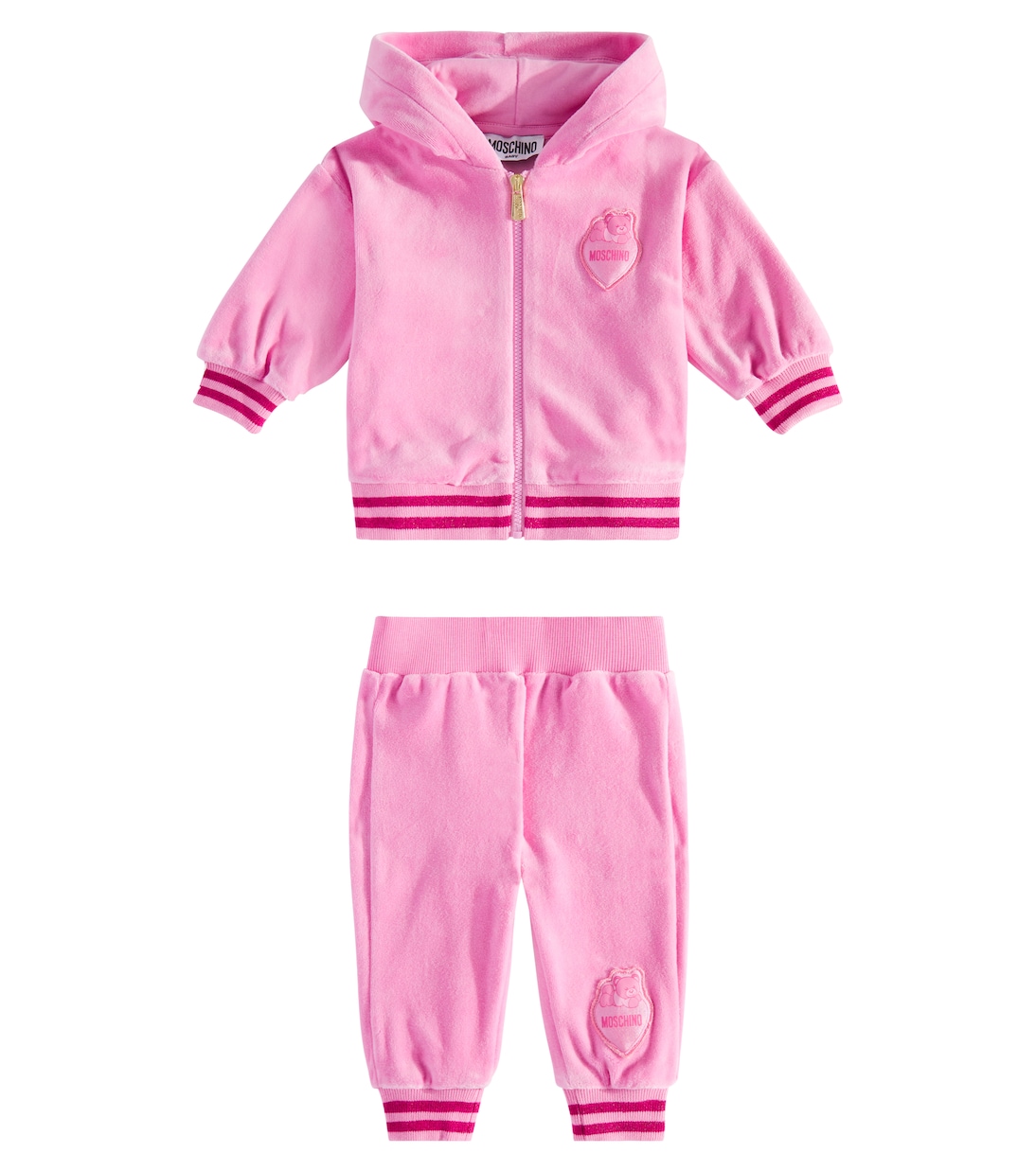 Baby hooded cotton-blend tracksuit | Moschino Kids