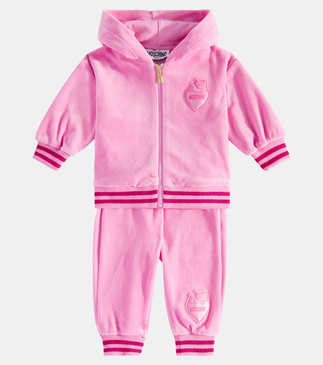 Baby hooded cotton-blend tracksuit | Moschino Kids