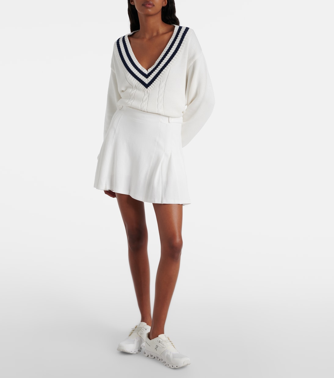 Pasadena Cher pleated cotton miniskirt | The Upside