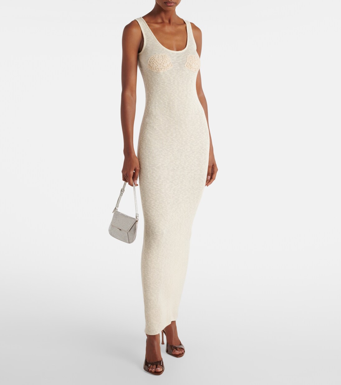 Abito lungo in crochet di lino e cotone | Magda Butrym