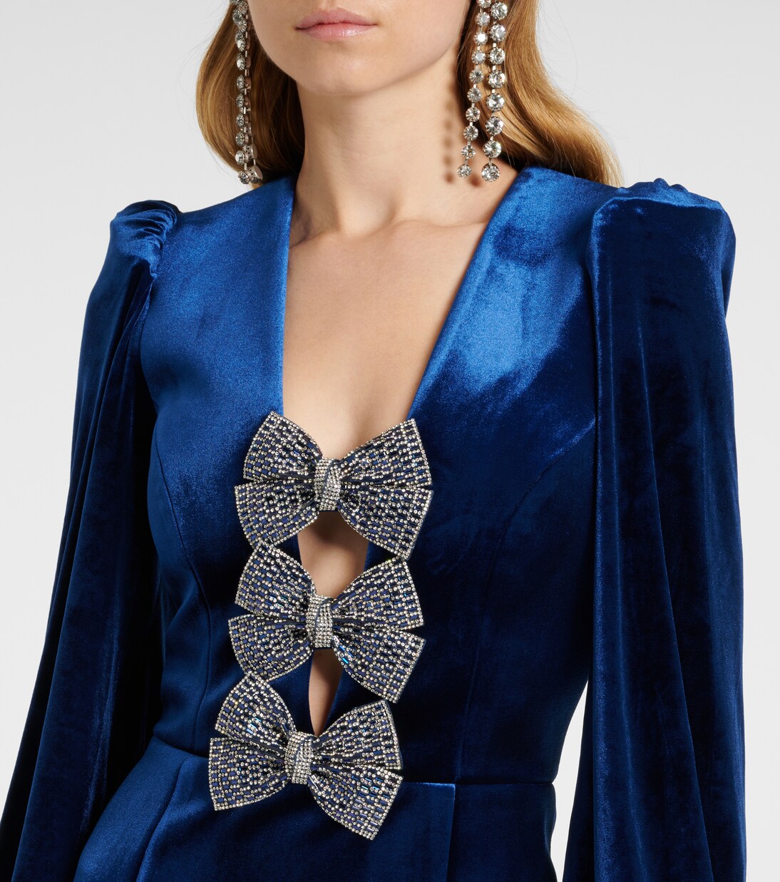 Robe midi en velours à ornements | Rebecca Vallance