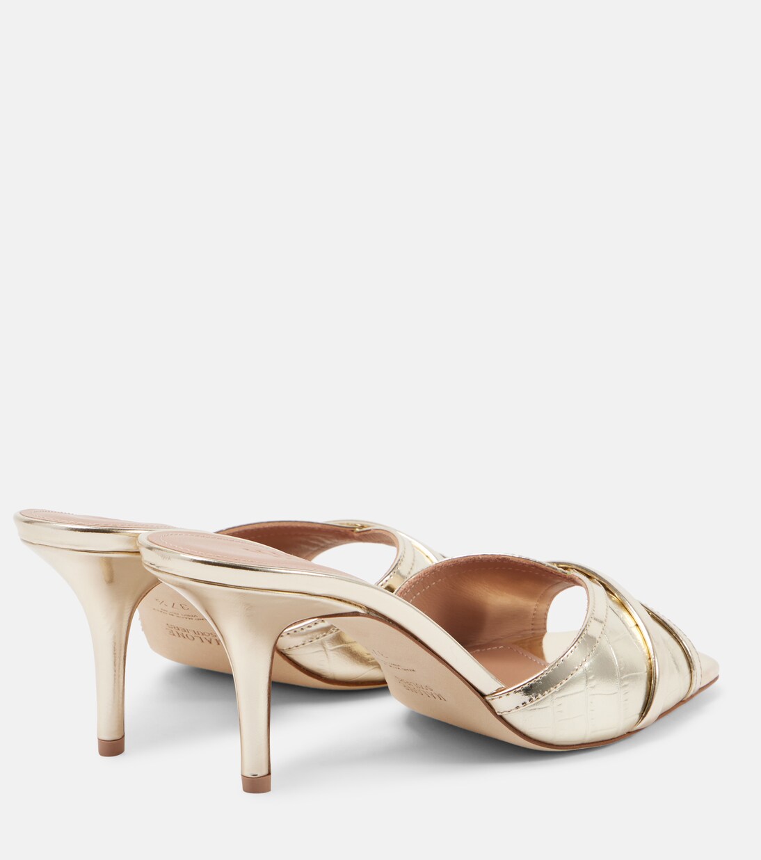 Perla 70 croc-effect leather mules | Malone Souliers