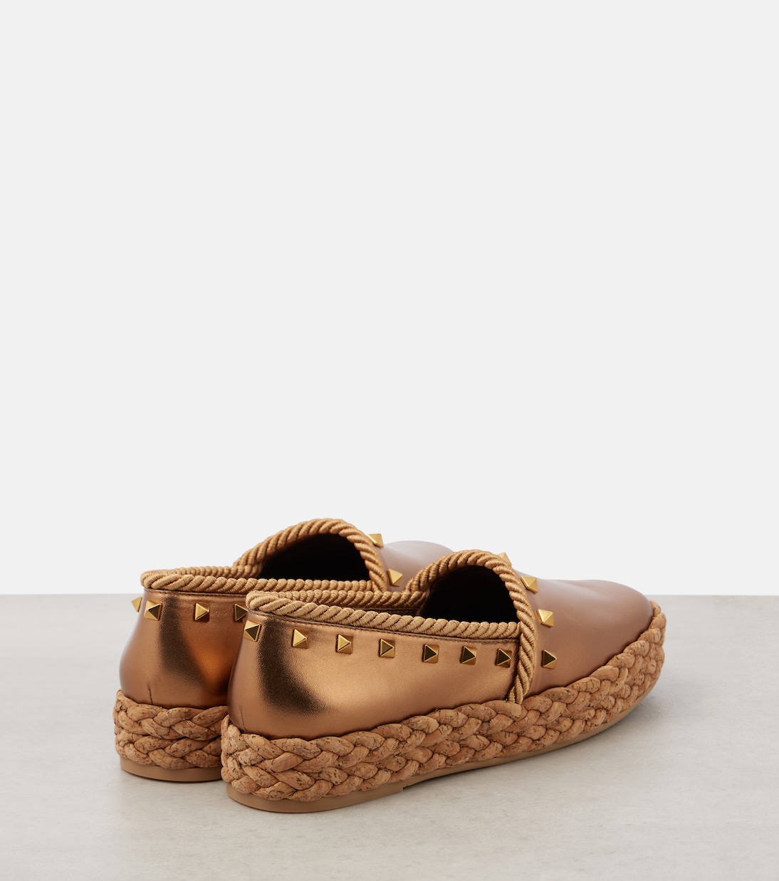 Rockstud metallic leather espadrilles | Valentino Garavani