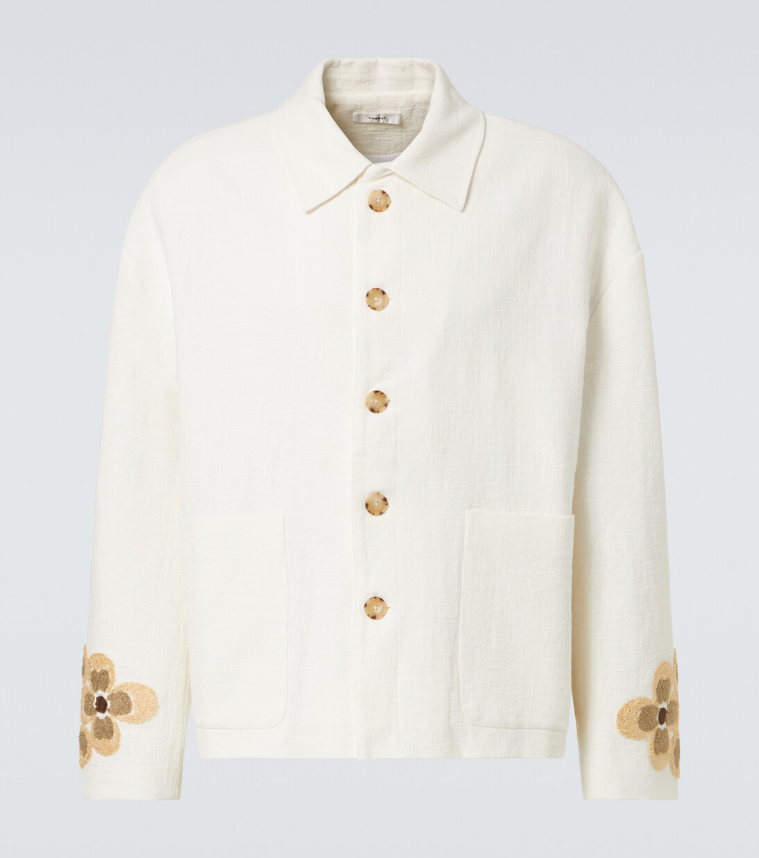 Floral linen and cotton bouclé jacket | Commas