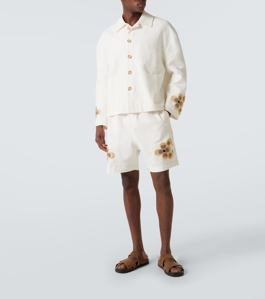 Floral linen and cotton bouclé jacket | Commas