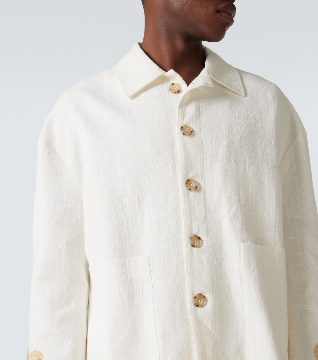 Floral linen and cotton bouclé jacket | Commas