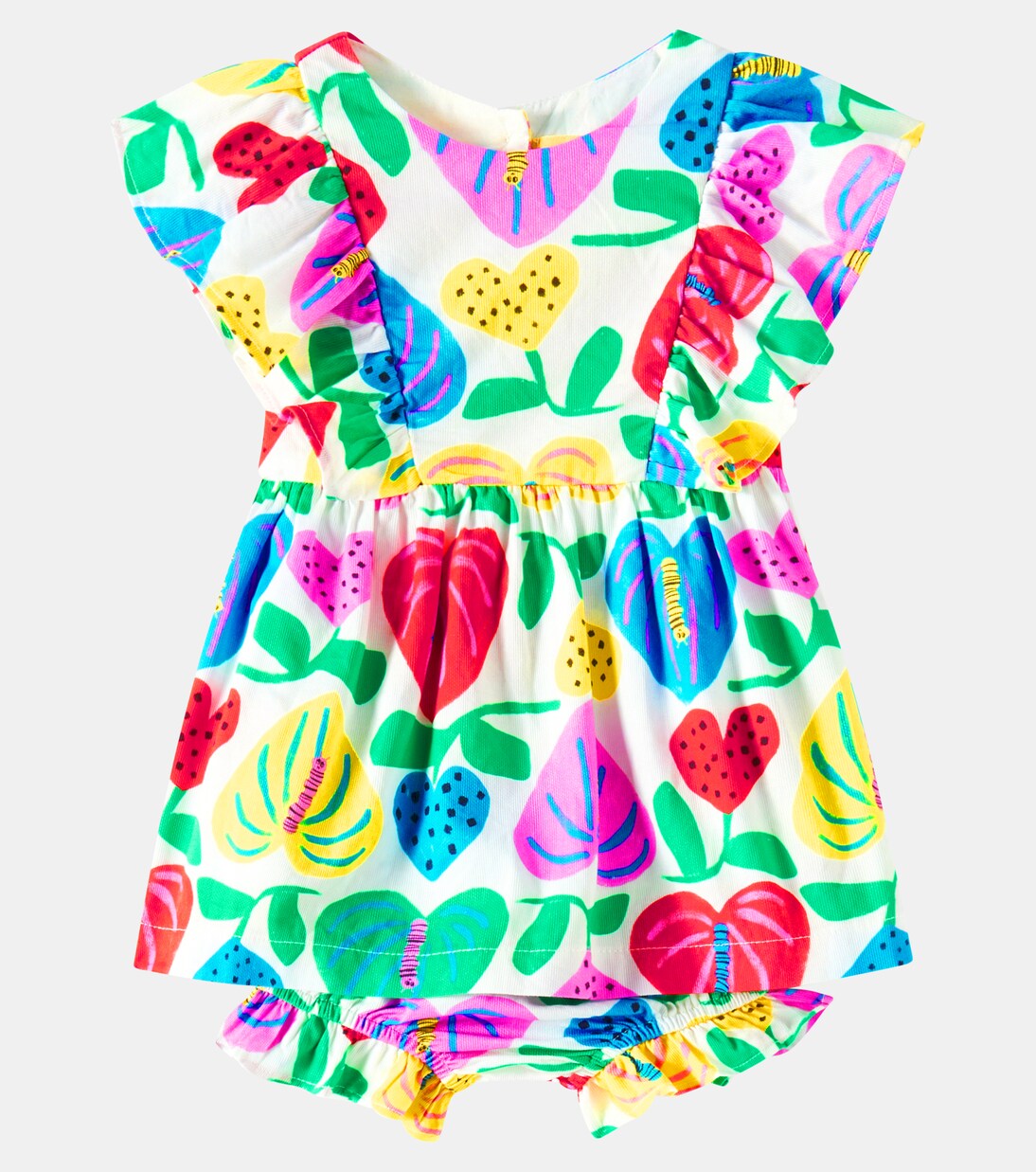 Baby printed cotton dress and bloomers set | Fábula