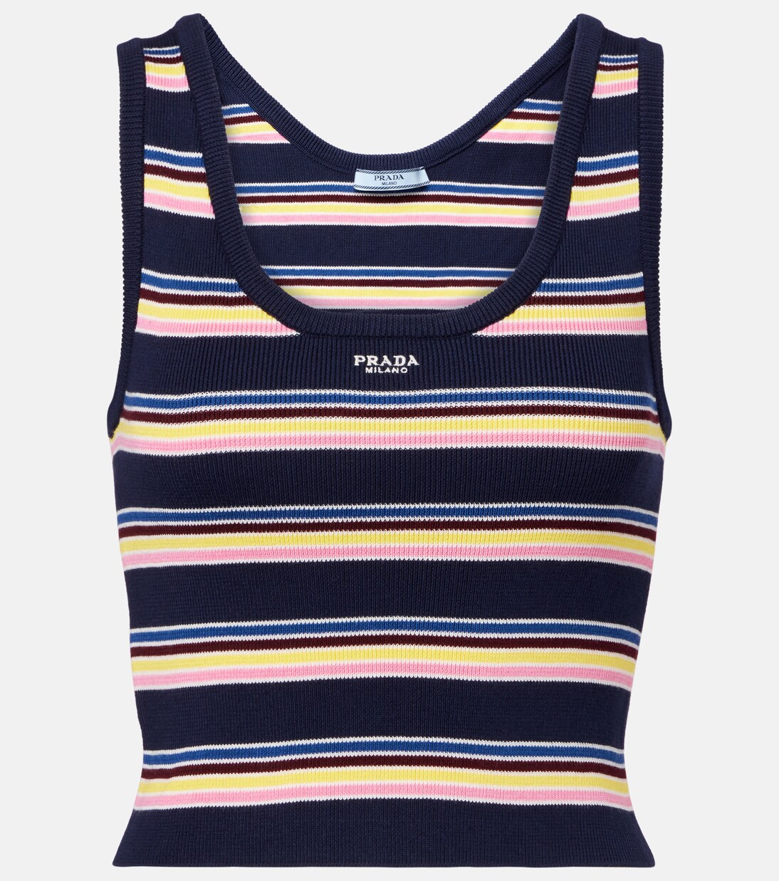 Tank top in cotone a righe | Prada