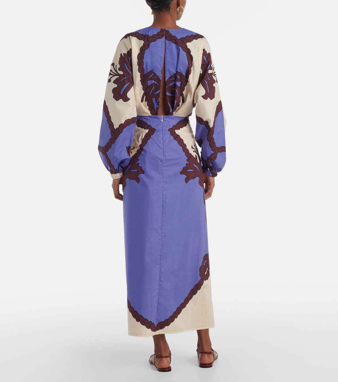 Robe midi Latitud Marina en coton | Johanna Ortiz