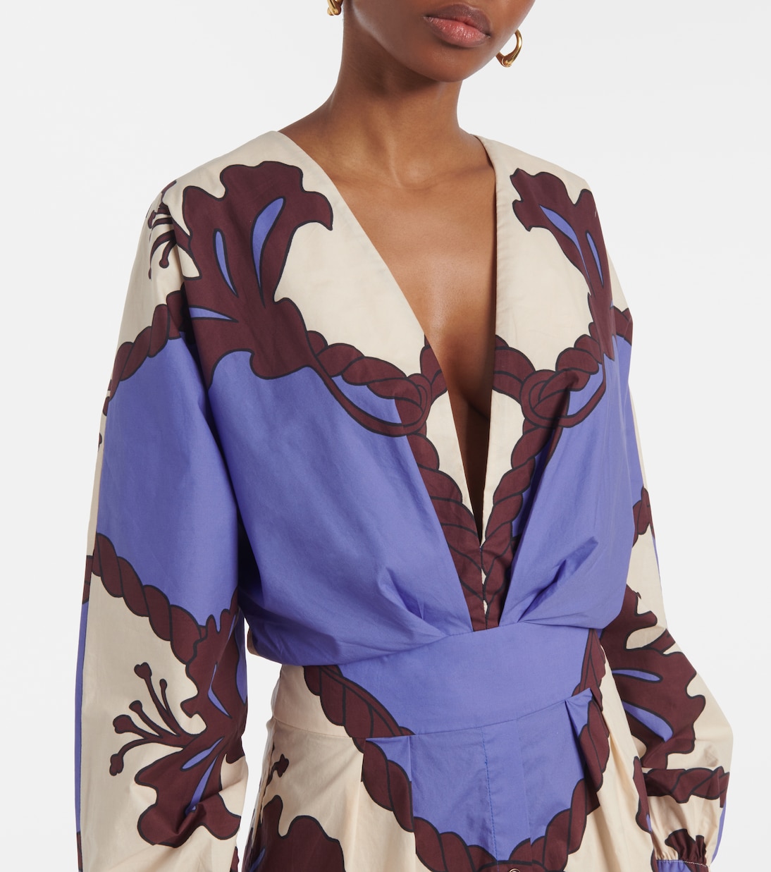 Robe midi Latitud Marina en coton | Johanna Ortiz