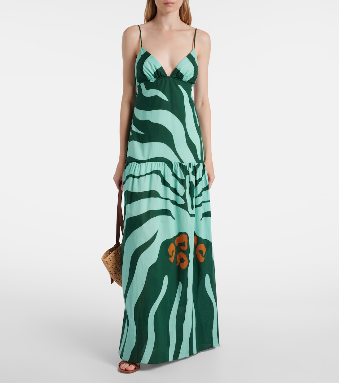 Robe longue Zea Palm en coton | Johanna Ortiz