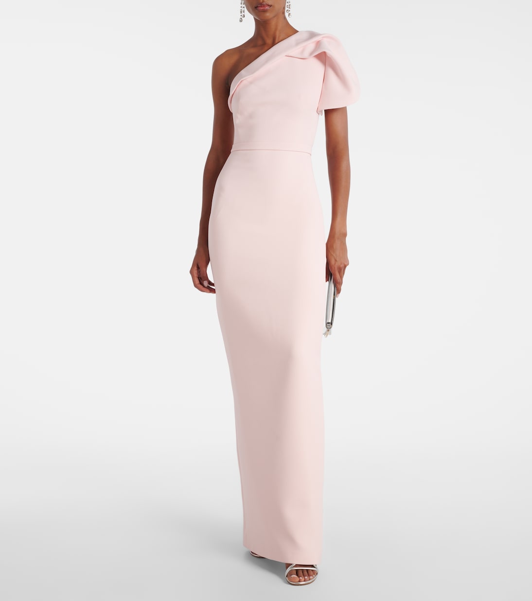 One-shoulder crêpe gown | Safiyaa