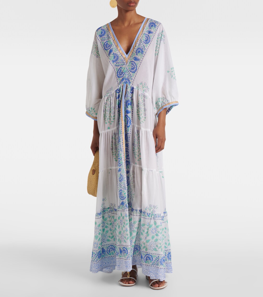 Robe longue en coton à motif cachemire | Juliet Dunn