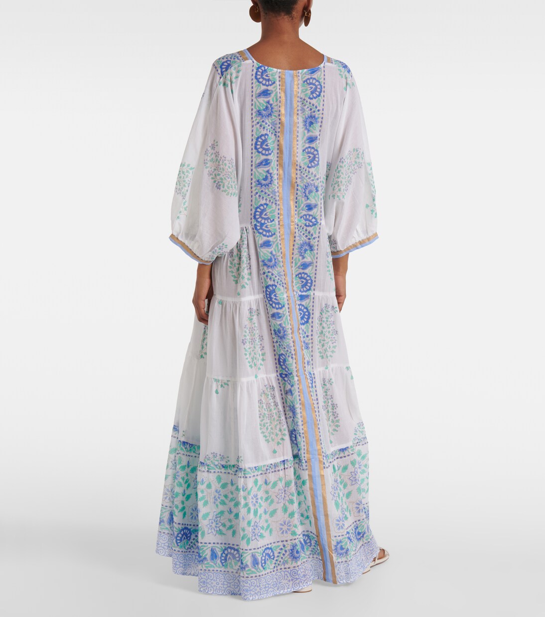 Robe longue en coton à motif cachemire | Juliet Dunn