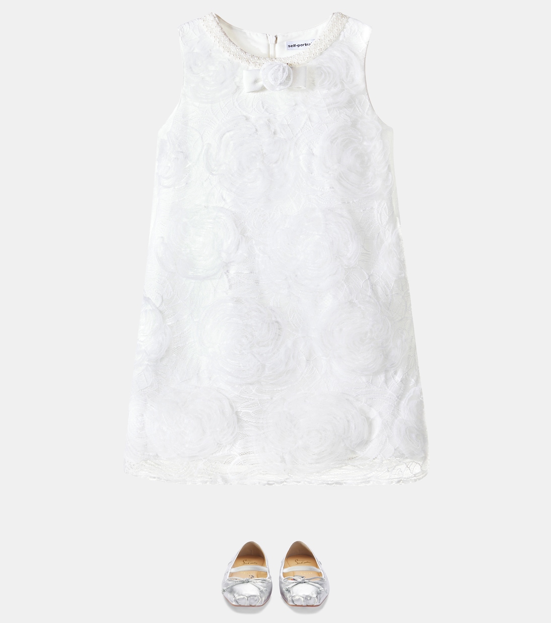 Kleid aus Spitze mit Zierperlen | Self-Portrait Kids