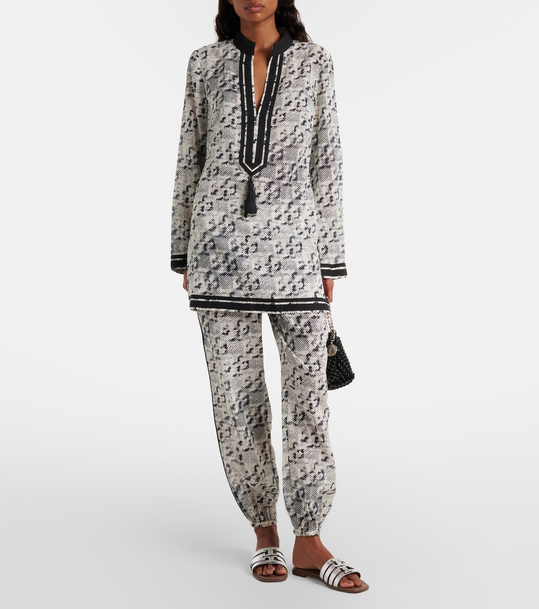 Metallic leather slides | Tory Burch