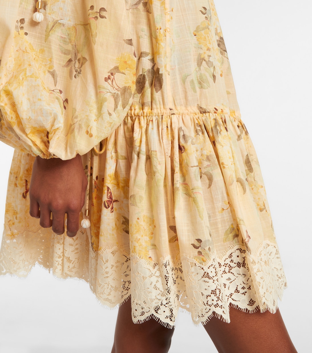 Abito corto in cotone con stampa floreale | Zimmermann