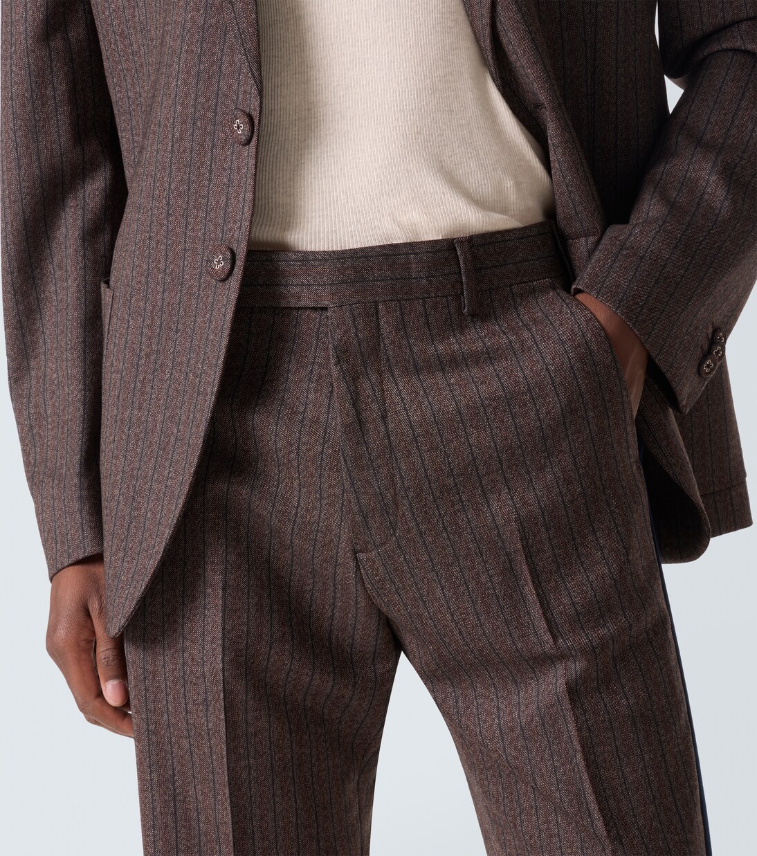 Alto pinstripe wool-blend slim pants | Wales Bonner