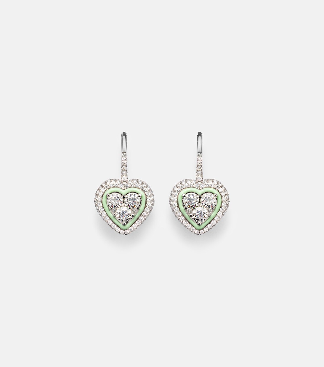 18kt white gold earrings with enamel and diamonds | Kamyen
