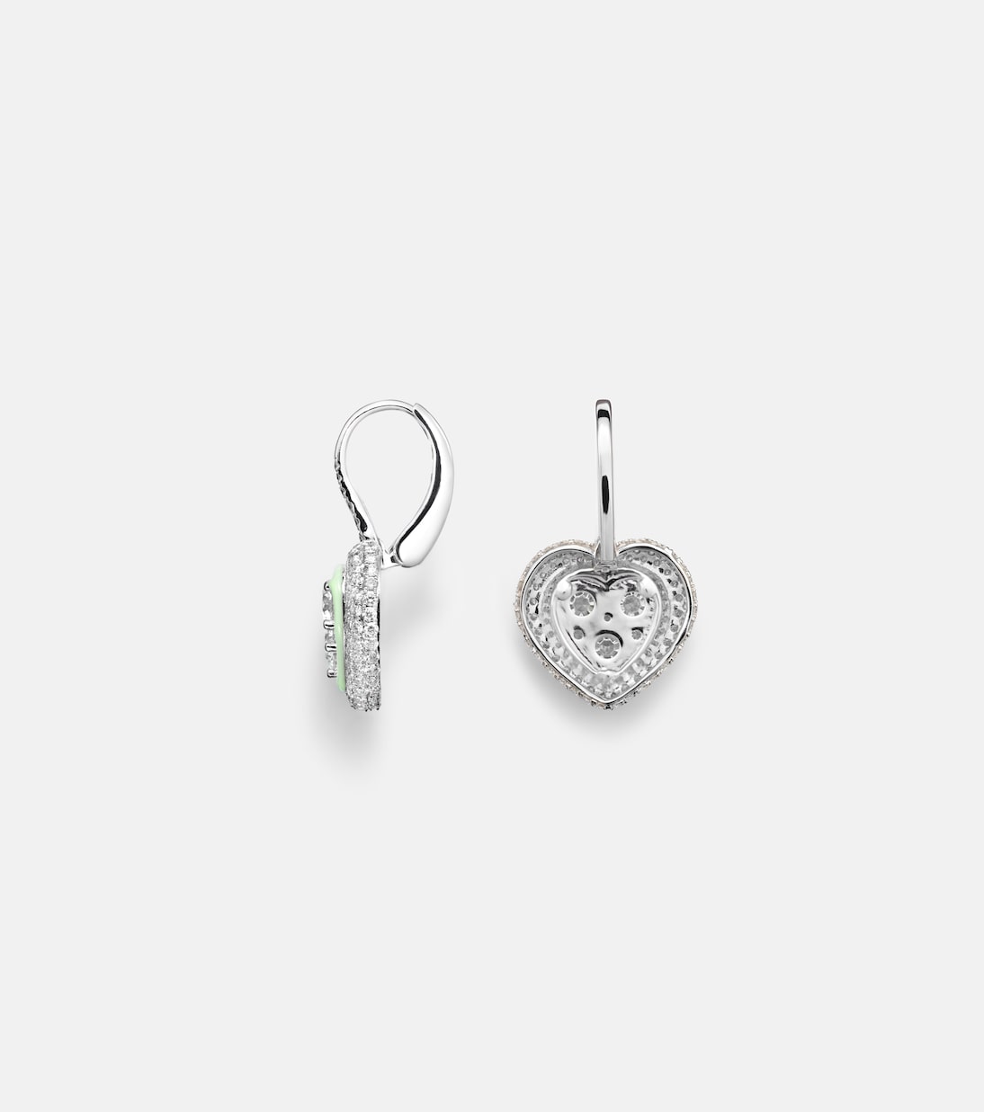 18kt white gold earrings with enamel and diamonds | Kamyen
