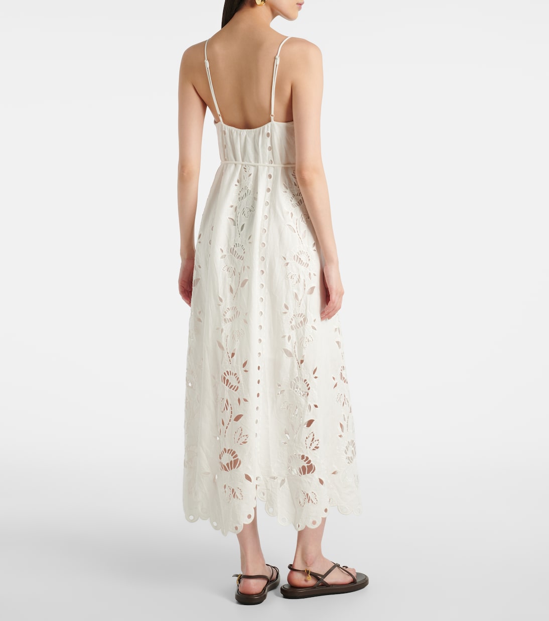 Abito lungo in pizzo sangallo | Farm Rio