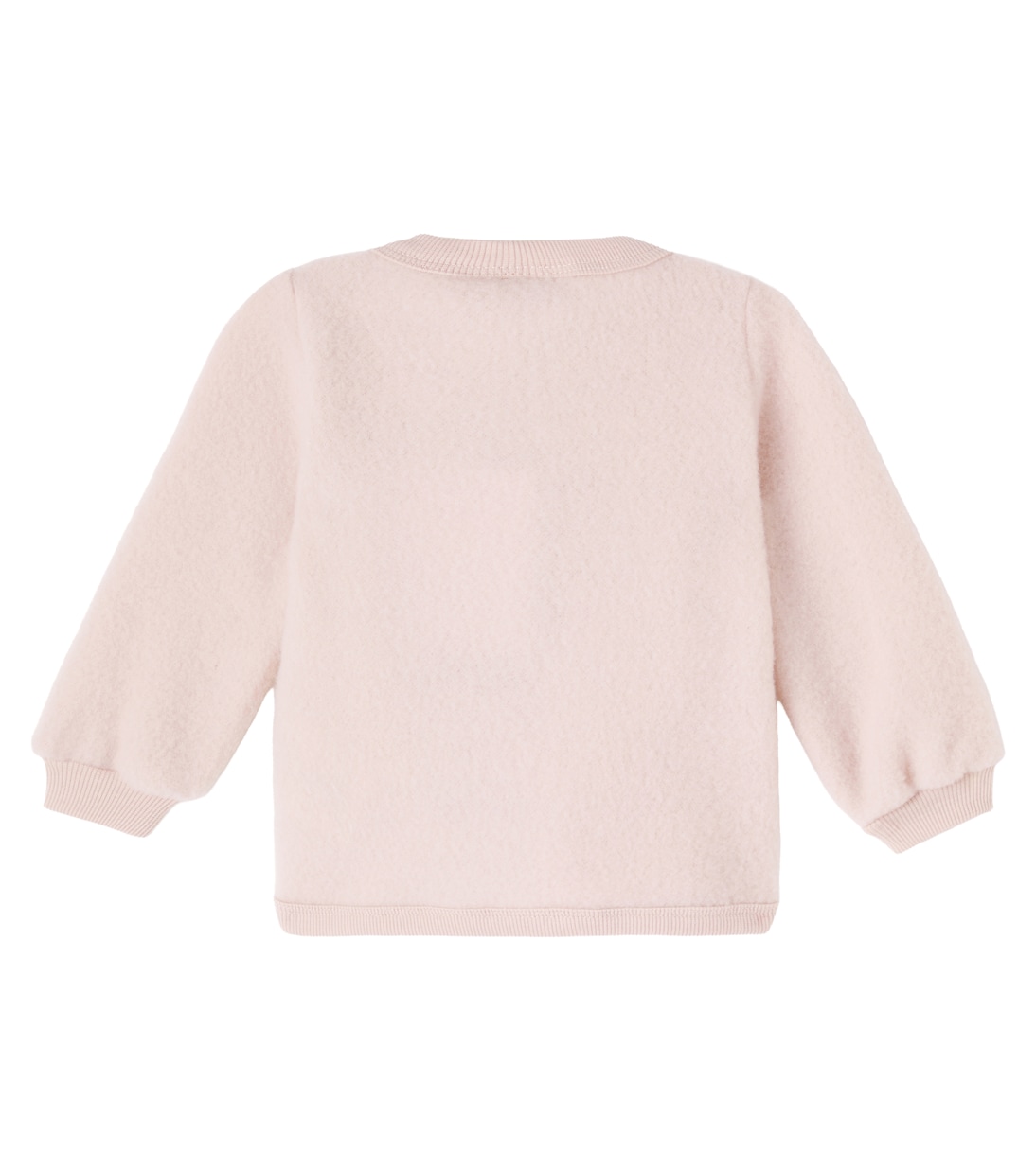 Baby Kari wool fleece cardigan | Wheat