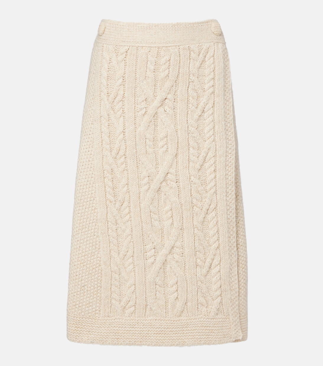 Cable-knit wool and mohair midi skirt | Moncler Grenoble