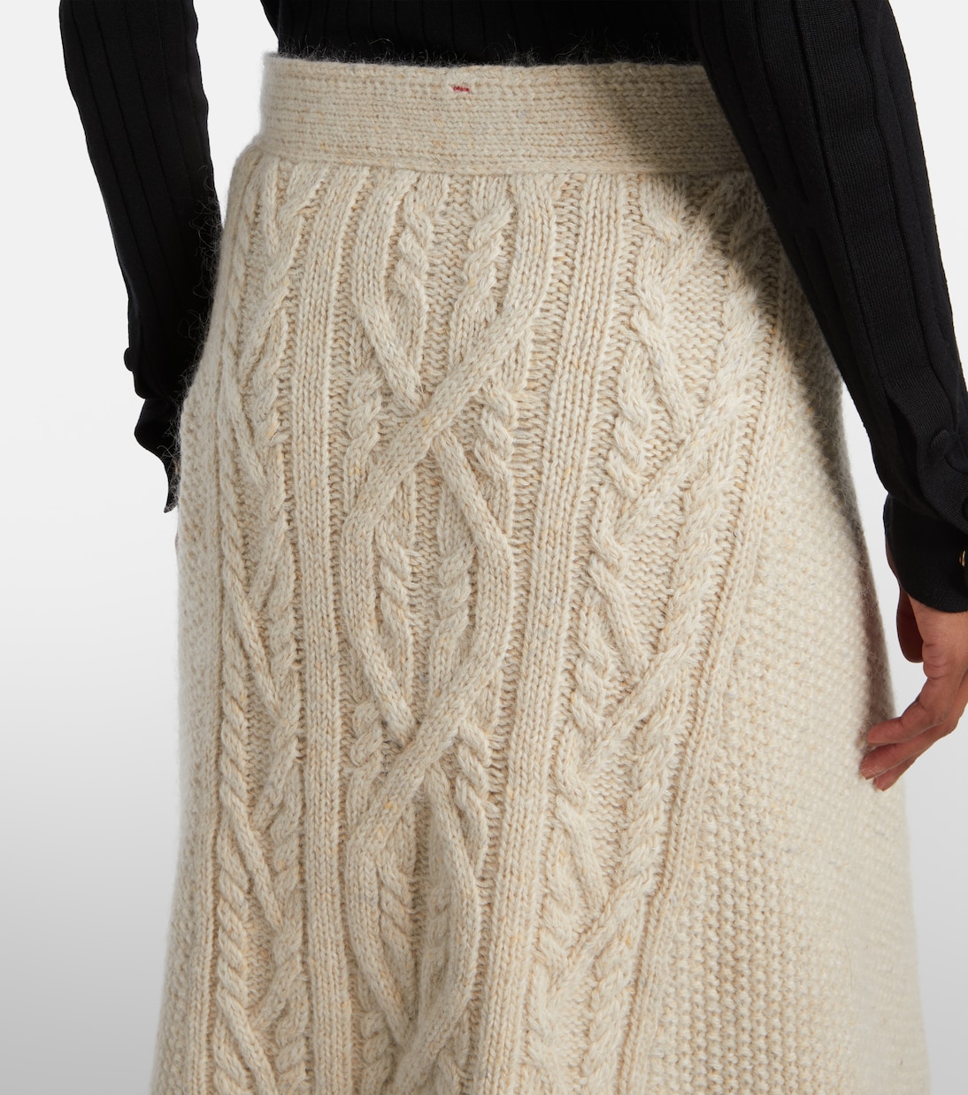 Cable-knit wool and mohair midi skirt | Moncler Grenoble