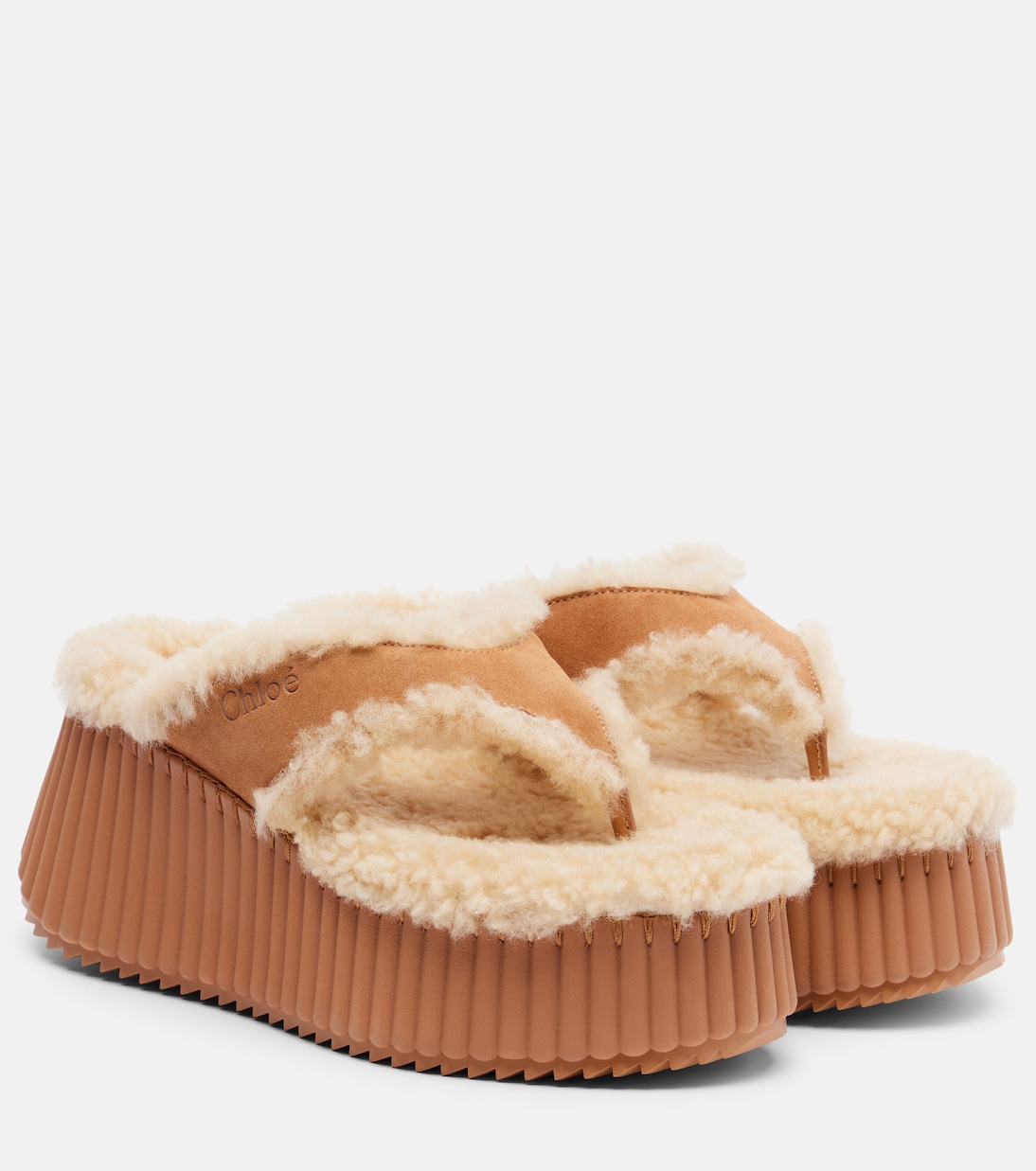 Nama 80 suede platform thong sandals | Chloé