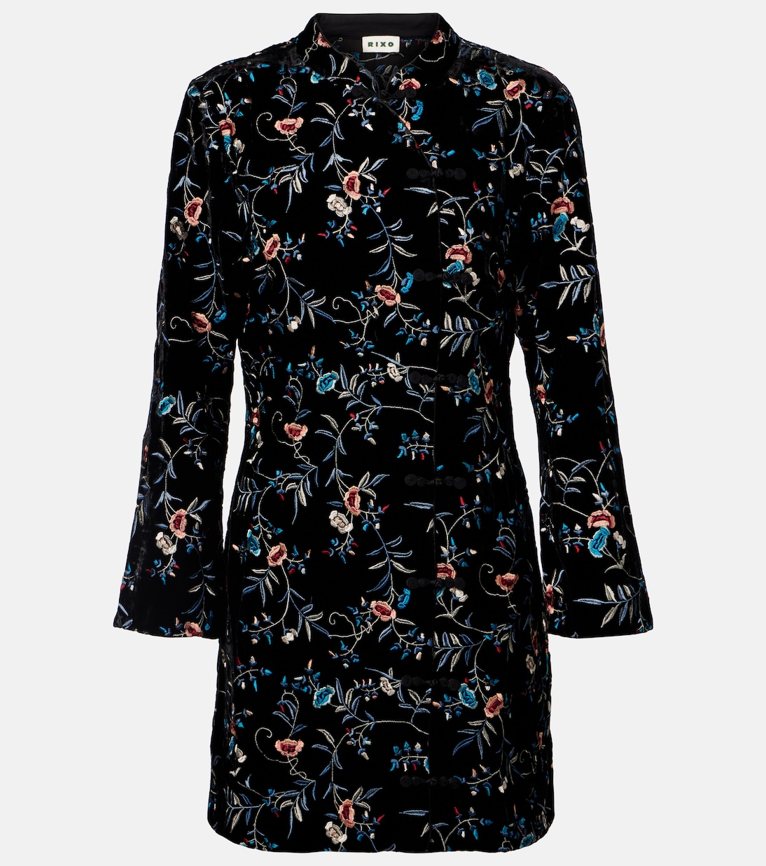 Delphina embroidered velvet minidress | Rixo