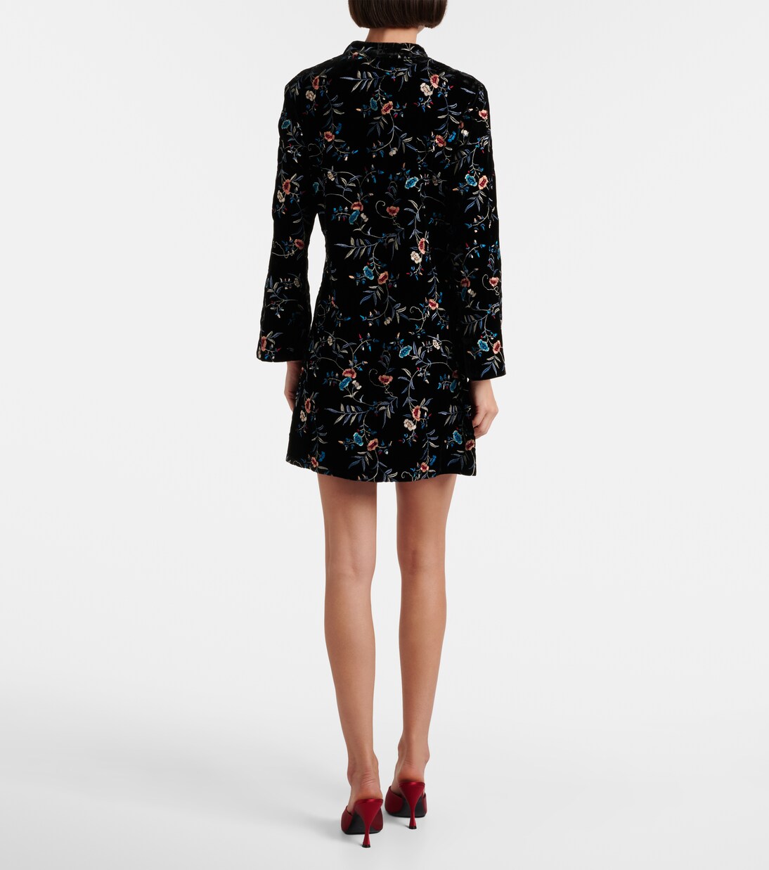 Delphina embroidered velvet minidress | Rixo