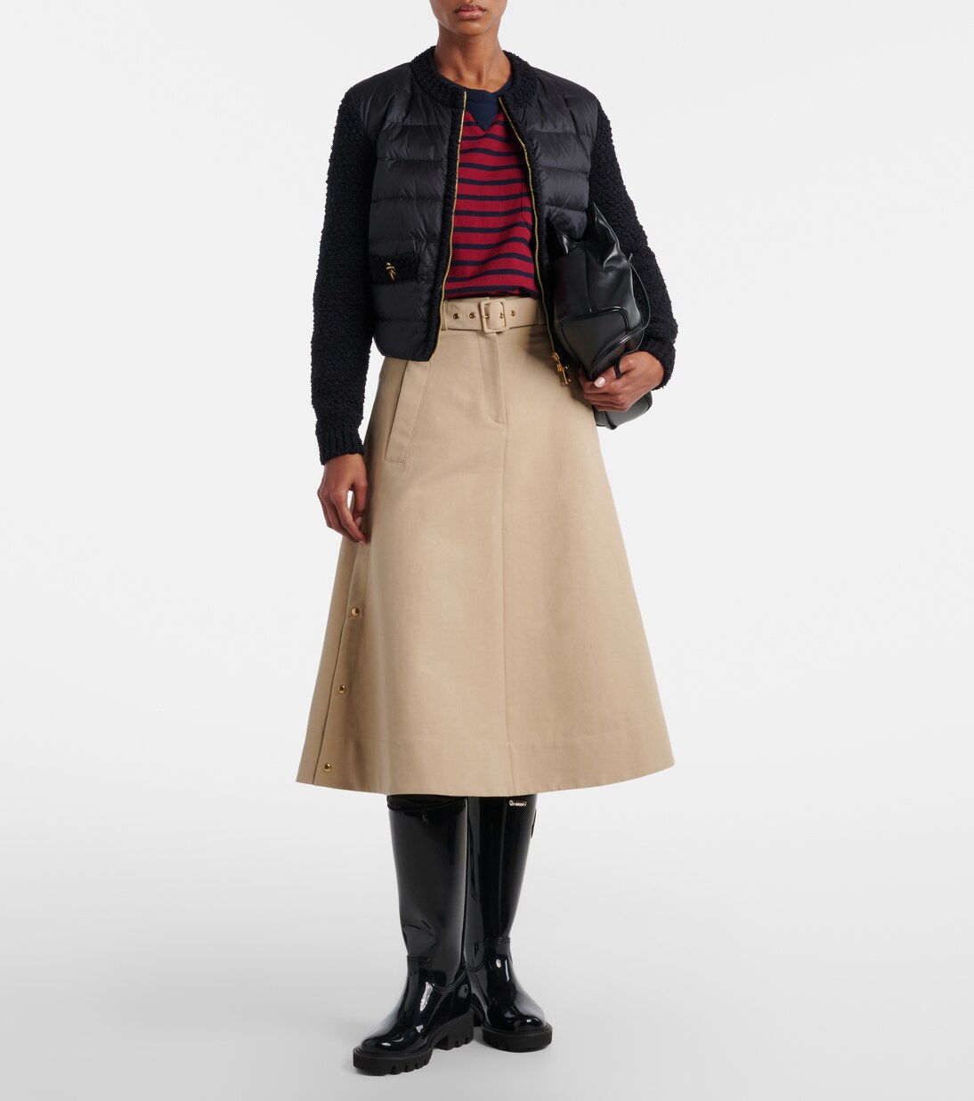 Down-paneled bouclé-trimmed zip-up cardigan | Moncler