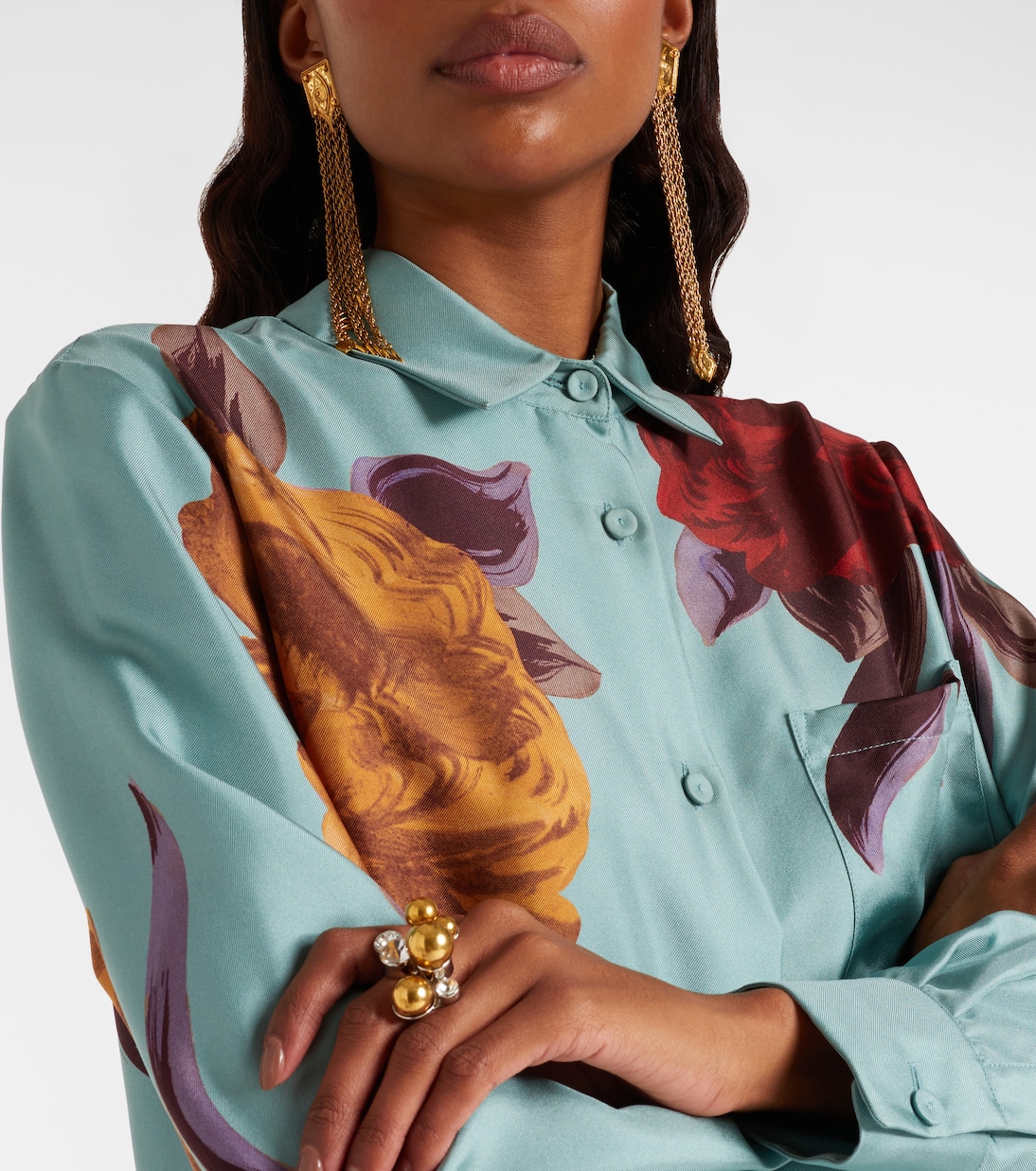 Camicia Boy in seta con stampa floreale | La DoubleJ