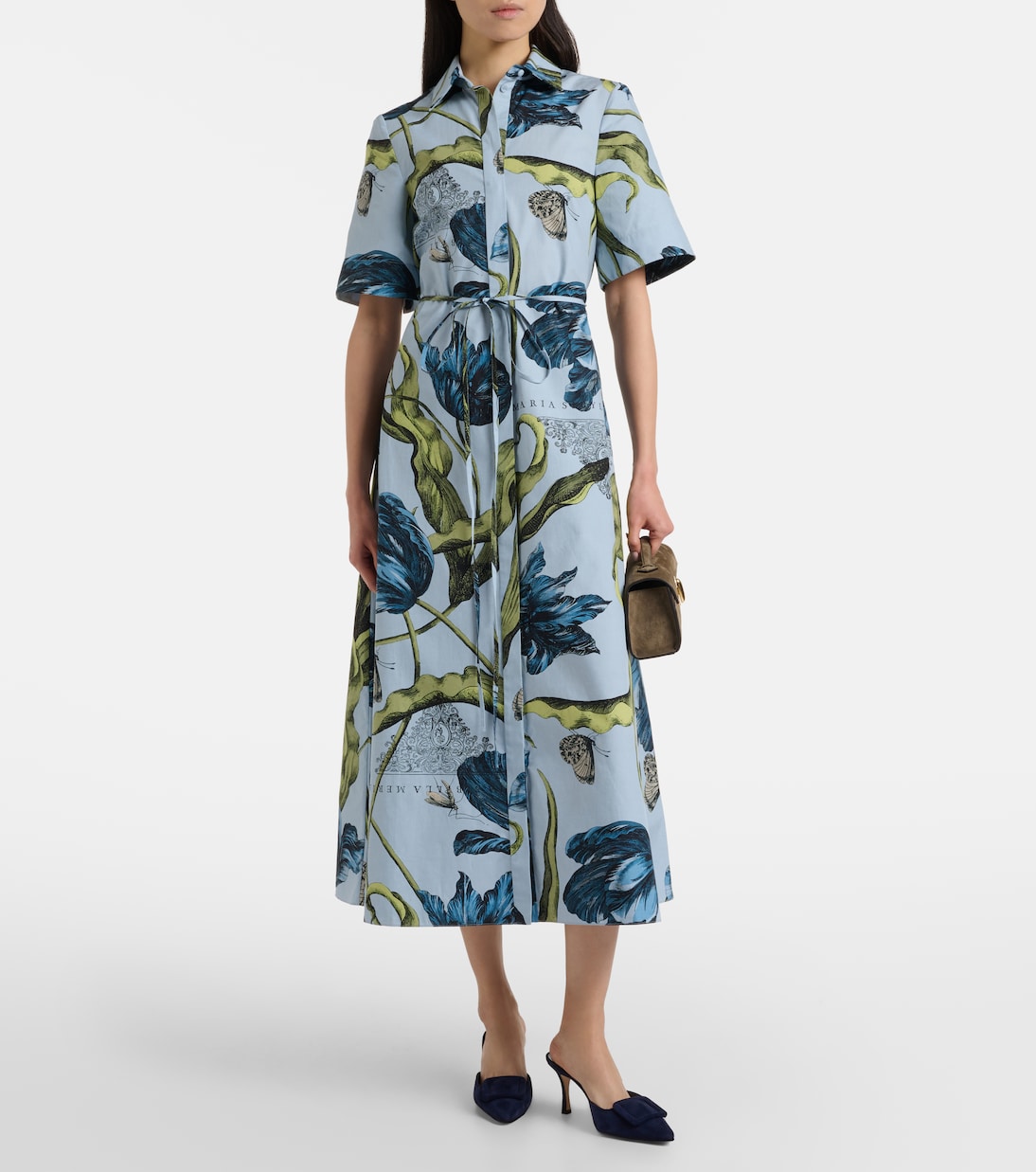 Bedrucktes Midikleid aus Baumwolle | Erdem