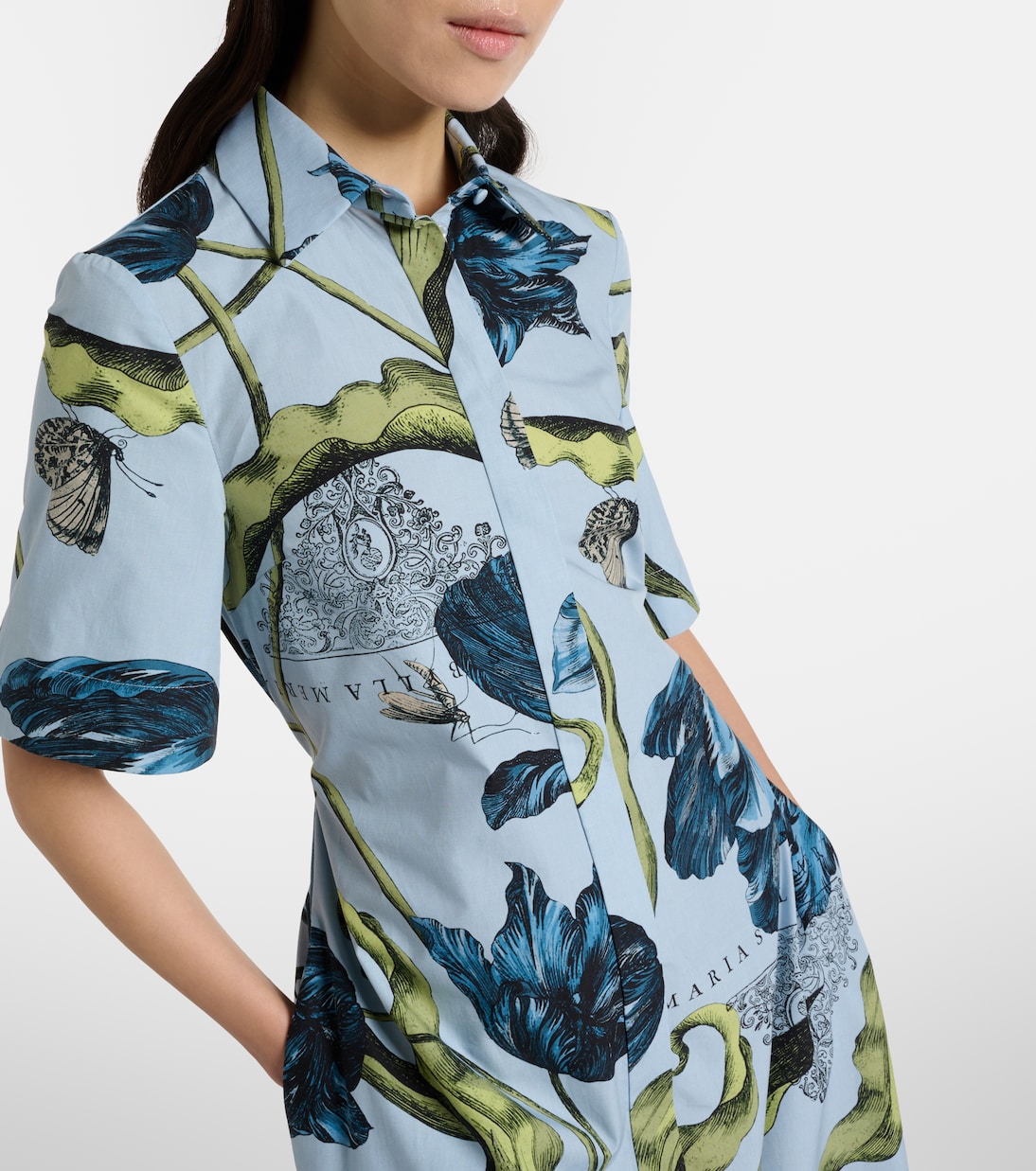 Bedrucktes Midikleid aus Baumwolle | Erdem