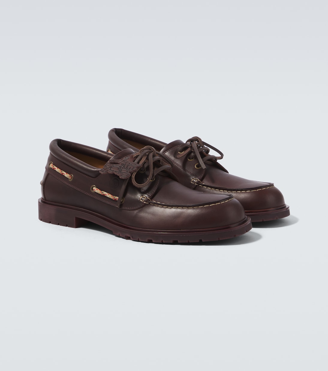 Leather boat shoes | Burberry
