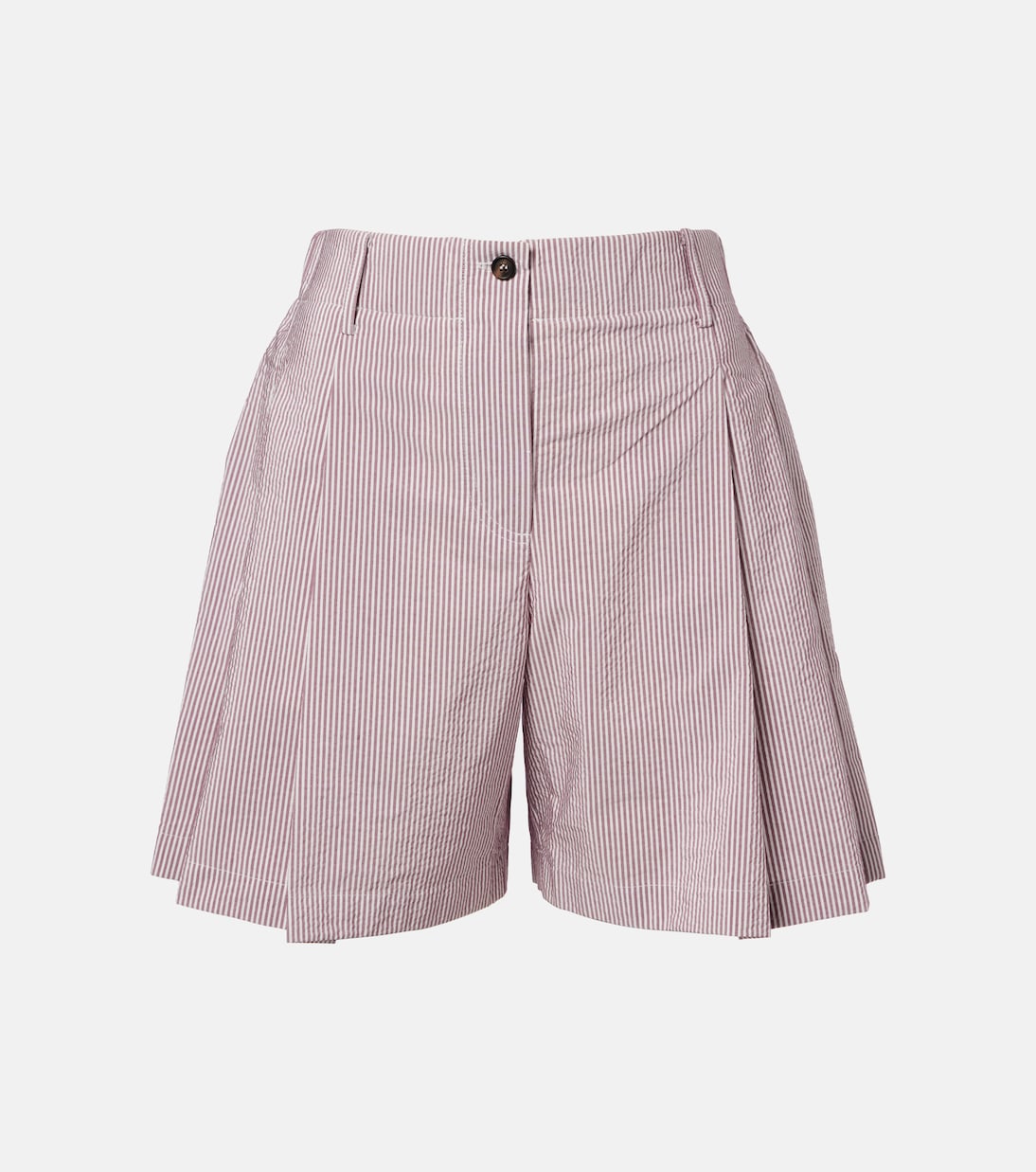 Bermuda in misto cotone a righe | Brunello Cucinelli