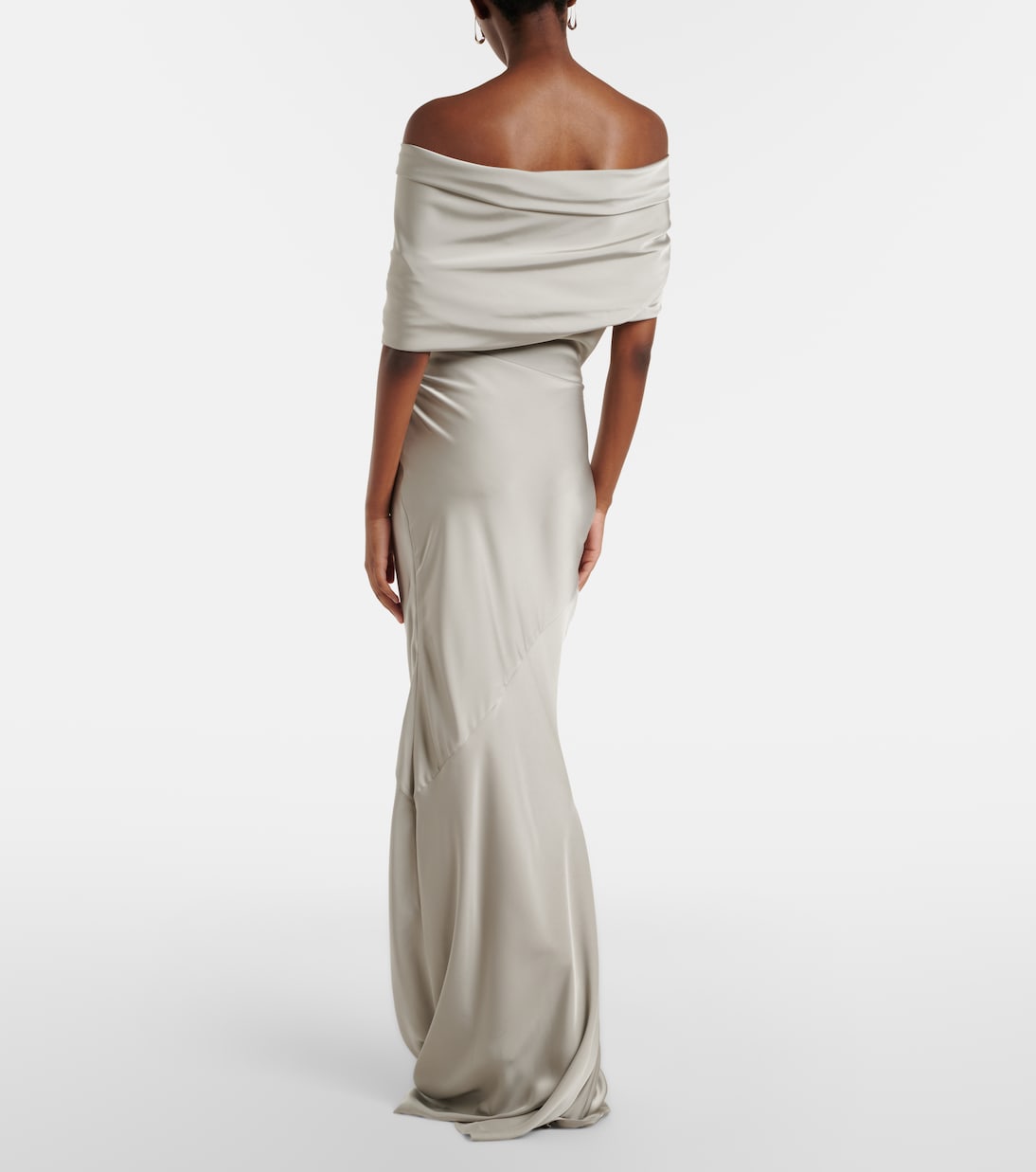 Off-shoulder satin gown | Entire Studios